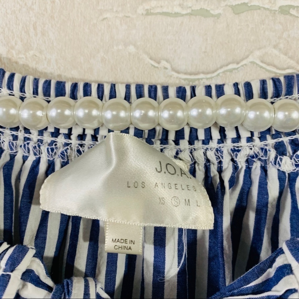 J.O.A. Off The Shoulder Stripe Top on Blue… - Picture 7 of 10